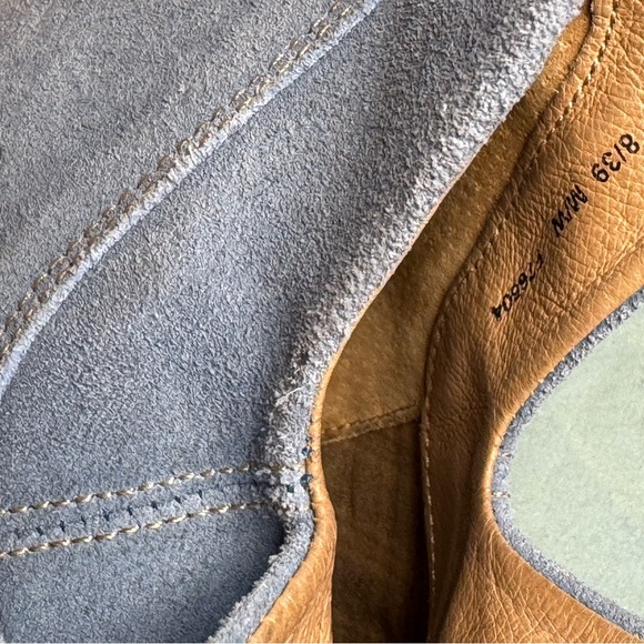 Born Womens Arula Ankle Boots Booties Block Heel Zip Up Blue Suede Size 8. - Picture 7 of 7